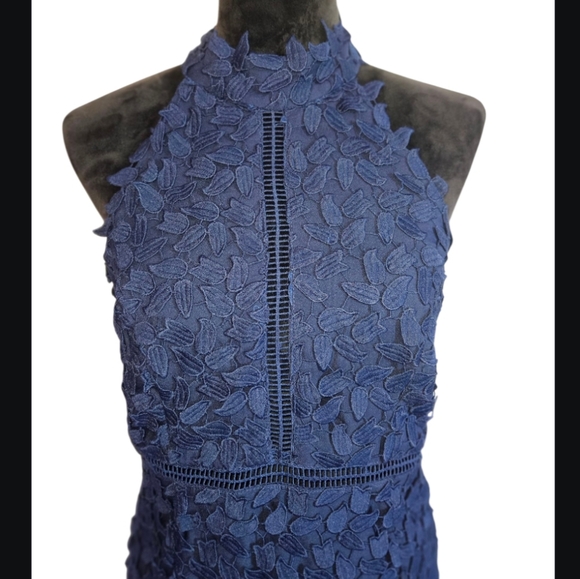 ✨️Bardot Navy Blue Lace Halter Midi Dress - Size 8 NWT - Picture 4 of 11